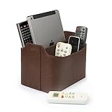 Londo Leder Fernbedienung Organizer und Halter mit Tablet Fach, Fernbedienungshalter - Multifunktion Aufbewahrung (Dunkelbraun)