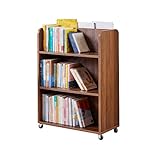 GZHERVICES Holz Bücherregal Mit Rad, Abnehmbare Haushalt Storage Rack, Display Cabinet Bücherregal Für Büro Studie, Vintage Frame Organizer Display Regale (Farbe : Braun, Größe : 30x64x92cm)