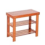 IMYOGI Schuhregal, Organizer, Regal, Bambus-Schuhregal, Bank, Hausschuhe, Regal, Aufbewahrung, aufrecht, multifunktional, freistehend, spart Platz (50 cm Breite)