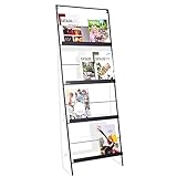 Vilde Zeitungsständer Zeitschriftenhalter Zeitungssammler Zeitschriftenhalter aus schwarzem Metall 150x56,5 cm