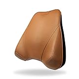 SuDeLLong Lendenwirbelstützkissen Leder Rückenstützkissen Memory Foam Lendenwirbelstütze Kissen Rückenkissen Atmungsaktiv Sitzkissen Für Bürostuhl Und Auto Sitzkissen