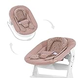 Hauck Disney Alpha Bouncer 2 in 1 Neugeborenes Set, Cosy Baby Rocker ab Geburt, kompatibel mit Hauck Holzhochstuhl Alpha+, Beta+, Sitzminimizer (Bambi Rose)