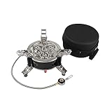TOOYFUL Tragbarer Camping Gaskocher, 7 Köpfe, Winddichter Campingkocher mit
