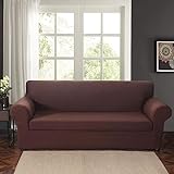 MOBTOR 2 rutschfeste Sofabezüge, verbessertes Polyestergewebe, Stretch-Sofa-Schonbezüge, Möbelschutz mit separaten Sitzkissenbezügen und Kissenbezug (4-Sitzer/langes Sofa, grau)