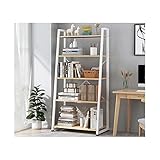 ZAJ Regal 5 Etagen Leiter Bücherregal Industrielles Stehregal Lagerregal Stahlrahmen Trapezförmiges Bücherregal Pflanzenständer Organizer für Wohnzimmer Standregal Bookshelf