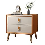 RUTAVM Nachttisch Nachttische Nachttisch mit 2 Schubladen Massivholz Moderne Schlafzimmer Schmaler Leder Beistelltisch for Schlafzimmer Wohnzimmer für Schlafzimmer
