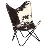 vidaXL Sessel Butterfly Echtes Ziegenleder Schmetterling Relaxstuhl Stuhl