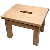myduct Tritthocker 'klassik' aus Birkenholz - Nachhaltige und stabile Fußbank in Naturfarbe, klassische Form, LxBxH: 34x28x25cm, bis 150kg belastbar - Handgefertigt in Deutschland
