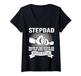 Damen Stepdad, du hast mein Leben sicher besser gemacht Stepdad T-Shirt mit V-Ausschnitt