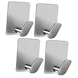 Alipis 4 Stück Edelstahl-Klebehaken Robuste Wandhaken Edelstahl-Haken Mehrzweck-Aufhänger Schlüsselhalter Schlafzimmer Badezimmer Kleiderhaken Klebrige Wandaufhänger