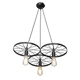 VITALUCE Pendelleuchte, Hängeleuchte, VE4165-1/3S, Moderner und einfacher Stil, 3-flammigxE27 max 40W, Farbe: Schwarz, Material: Metall, H100xB60xL60, 1,7 kg