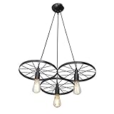 VITALUCE Pendelleuchte, Hängeleuchte, VE4165-1/3S, Moderner und einfacher Stil, 3-flammigxE27 max 40W, Farbe: Schwarz, Material: Metall, H100xB60xL60, 1,7 kg