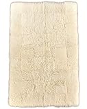 Öko Lammfell Teppich Plaid Patchwork Creme Weiss Natur 180 x 120 cm Schaffell Decke