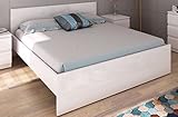 Froschkönig24 Bettgestell NAIA Bett 140 x 190 cm Weiß Hochglanz