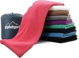 gipfelsport Mikrofaser Fleece Decke mit Schlafsackfunktion I Größe 185 x 150cm, 690 g I Microfaser Camping Deckenschlafsack I Fuchsia