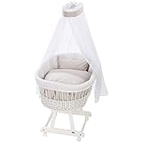 Alvi Stubenwagengarnitur Birthe 3-tlg. Himmelset Raute taupe 80x80 cm 411619448