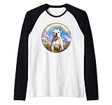 Amerikanische Bulldogge, Regenbogenbrücke, niedlich, bunt Raglan