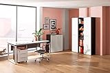 Komplettbüro Büromöbel Arbeitszimmer Büro-Set Maja TRENDO Set 7 in anthrazit/Weißglas