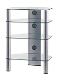 Ro&co SONOROUS - HiFi-Möbel mit 4 Regalböden Transparentes Glas/graues Gestell Ref. RX2140-TG