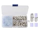 FOGAWA 120 Stück Bodenträger 5mm Regalstifte Bodenträgerstifte Edelstahl Steckbodenträger mit 120pcs Kunststoffkappe und Box, Regal Stützstifte für Glas Holzböden Regalboden Schrank Bücherregal