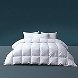 Premium Komfort Daunendecke, Bettdecke, 100% Baumwolle, Hochwertige Füllung: 80% Gänsedaunen, Füllgewicht 1200 Gramm, 155x220 cm