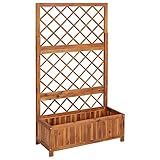 vidaXL Akazienholz Massiv Hochbeet mit Spalier Rankgitter Rankhilfe Gartenspalier Pflanzkasten Blumenkübel Blumenkasten Pflanzkübel 85x38x150cm