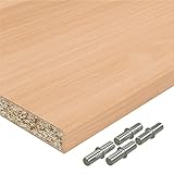 AUPROTEC Einlegeboden Regalboden 19 mm Holz Zuschnitt nach Maß Größe bis max 700 mm breit x 600 mm tief Dekorplatte mit Umleimer ABS Kante: Farbe Buche