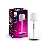 Philips Hue White & Color Ambiance Go Tragbare Tischleuchte weiß 370lm, 16. Mio Farben, steuerbar via App und per Taste, kompatibel mit Amazon Alexa (Echo, Echo Dot)