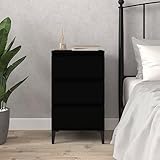 UYSELA Home Sets mit Nachttisch schwarz 40x35x70 cm Engineered Holz