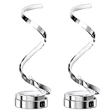 Allesin Nachttischlampe touch dimmbar 2er Set, led spiral Stufenlos Dimmbar Tischlampe, Farbtemperaturen Einstellbar Tischleuchte mit 2 x USB-Anschluss, modern Dekolampe für Schlafzimmer, Wohnzimmer