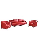 Polstergarnitur Olier, Design Sessel und Sofa mit Bettkasten und Schlaffunktion, Modernes Bettsofa, Couch, Polstermöbel Cocktailsessel (Soft 010)