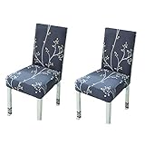 zhppac Stuhlhussen günstig Stuhlhussen kaufen Esszimmer Stuhl Kissen Esszimmer Stuhl hussen Einfach fit Stuhl abdeckungen Sitzbezüge für stühle Set of 2,Navy Blue