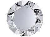 Beliani Wandspiegel im Glamour Stil rund Dia. 70 cm Silber Habay