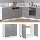 homiuse Spülenunterschrank Betongrau 80x46x81,5 cm KüChenschrank KüChenunterschrank SpüLe Mit Unterschrank KüChenschräNke Unterschrank Kitchen Cabinet KüChen Unterschrank ohne Arbeitsplatte Regales