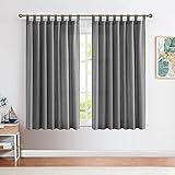 CKNY Gardinen Schlaufenschal Voile Fenster Vorhang Mit Schlaufen Halb Transparent Schlafzimmer Wohnzimmer 2 Stück 145cm x 140 cm (H x B) 2er-Set