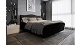 Stylefy Heaven Boxspringbett Schwarz Strukturstoff INARI 160x200 cm