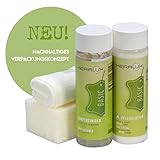 KERALUX 4-teiliges Lederpflegeset für Anilinleder, 200 ml Reiniger, 200 ml Pflege, Schwamm, Tuch. Mit Imprägnierung und Lichtschutz