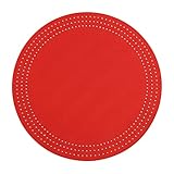 Untersetzer, 5 Stück, runde Tischsets, für Hotel, Restaurant, Esstisch, Küchenzubehör, Dekorationen (rot)