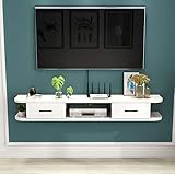 Wandregal Schwebendes Regal Schlafzimmer Wohnzimmer Wandmontierter TV-Schrank Set Top Box Router Sky Box Kabelbox TV-Regal Multimedia-Konsole Display-Regal Wandhalterung TV-Schränke Für Wohnzimmer