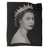 BOHHO Souvenir Decke Fleece-Decke Für Geschenke British Queen Für Frauen Männer Mädchen Jungen Ganzjährig Superweiche Gemütliche Plüschdecke Für Couch Bett 50x60inch(127x152cm)