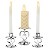 Sziqiqi Silber Kerzenständer Kerzenhalter für Stumpenkerzen Stabkerzenhalter für Hochzeit Mittelstück Metall Kerzenleuchter Stabkerzen für Hochzeitsaltar Zeremonie der Kerzenbeleuchtung