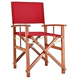 Casaria® Gartenstuhl Holz Klappbar Wetterfest 160kg Belastbar Armlehne Bezug Klappstuhl Cannes FSC® Eukalyptus Garten Balkon Terrasse Camping Rot