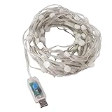 Spacnana 100 Lampenperlen, USB-betriebene Vorhang-Lichterkette, Fernbedienung, 16 Farben, Tragbar, für Hochzeit, Schlafzimmer, Dekoration