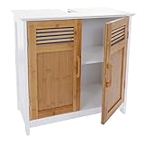 Mendler Waschbeckenunterschrank HWC-A85, Badschrank 60x60x30cm - Bambus