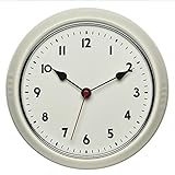 TFA Dostmann Retro Funk-Wanduhr, 60.3541.09, Vintage Uhr, analog, aus Metall, beige, (l) 240 x (b) 68 x (h) 240 mm