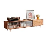 LIMKOO TV-Schrank, Wohnzimmer, Unterhaltungszentrum, audiovisuelles Schrank-Sideboard mit 2 transparenten Glasschiebetüren (Color : M-150cm)