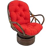 122 cm Nadeln massiver Köper Drehstuhl Kissen Verdicken Sitzkissen Kein Rattan-Rahmen für Terrasse Outdoor Indoor-Rot 121,9 x 61 x 12,7 cm