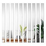 TUOYECHEN Spiegelfliesen Selbstklebend, 50CM Flexible Klebespiegel Gestreifte Spiegel Wandaufkleber,Nicht Glas Spiegel Selbstklebend Für DIY Home Dekorative