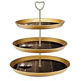 Cupcake-Ständer mit 3 Etagen, Flasche mit Rotwein und Glas, Desserttisch, gestufte Serviertabletts für Partys