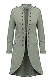 Madonna Damen Blazer Damenjacke Admiral Jacke Military Army Style Lang S -XXL XXXL (Khaki, XXXL / 46)